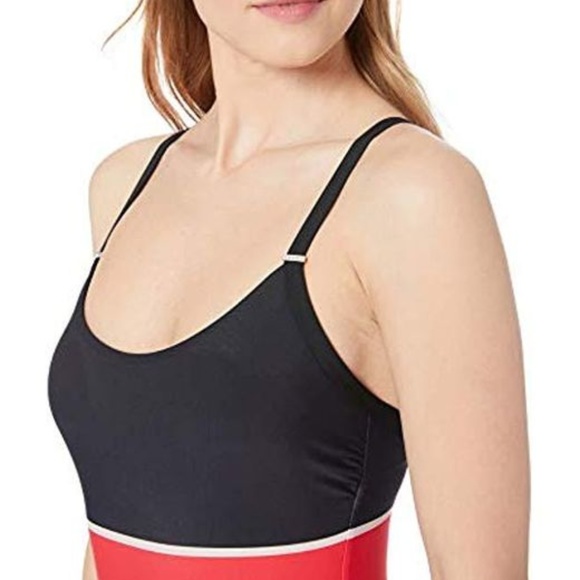 Calvin Klein Over The Shoulder Striped One Piece - Picture 3 of 3